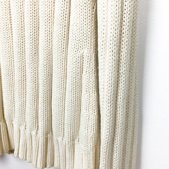 One on One Off-White Long Sleeve Cable Knit Sweater - Picture 4 of 11